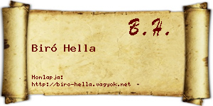Biró Hella névjegykártya